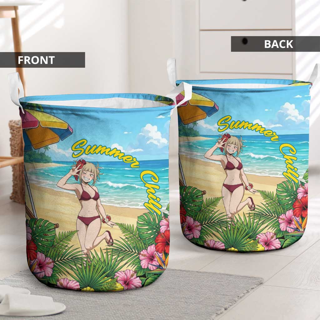 Himiko Toga Summer Chill Laundry Basket Tropical Anime Paradise Art
