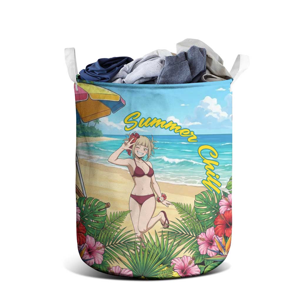 Himiko Toga Summer Chill Laundry Basket Tropical Anime Paradise Art