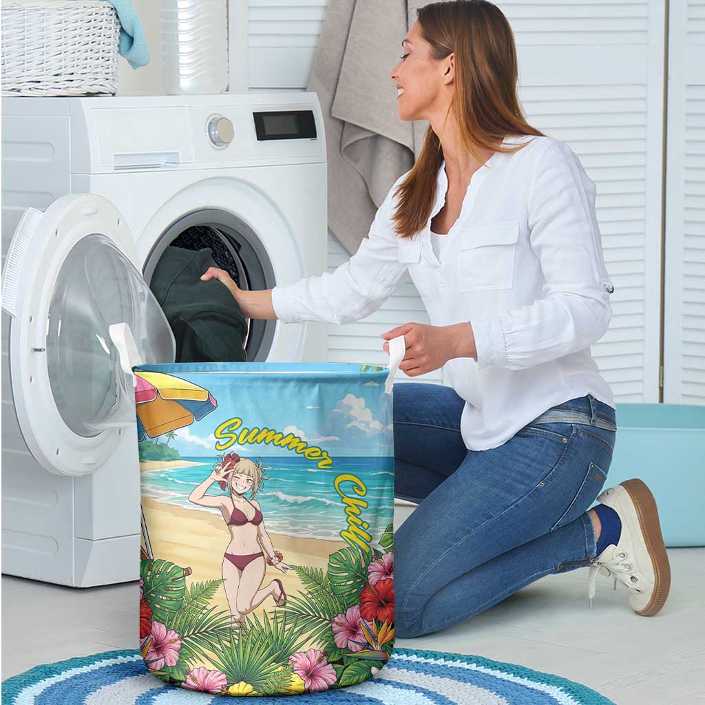 Himiko Toga Summer Chill Laundry Basket Tropical Anime Paradise Art
