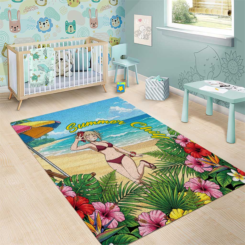 Himiko Toga Summer Chill Area Rug Tropical Anime Paradise Art