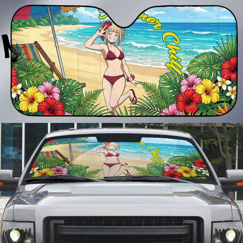 Himiko Toga Summer Chill Auto Sun Shade Tropical Anime Paradise Art