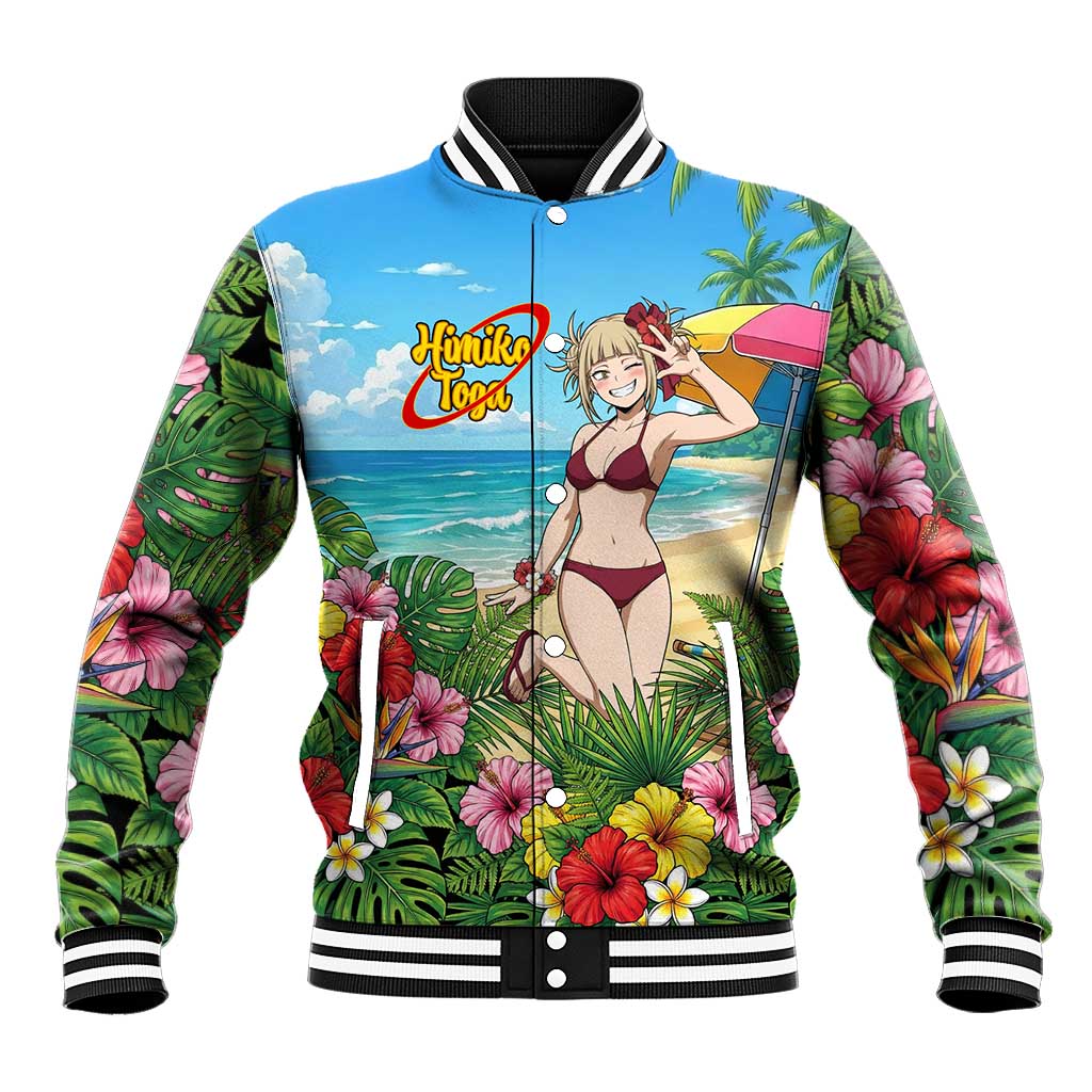 Himiko Toga Summer Chill Baseball Jacket Tropical Anime Paradise Art