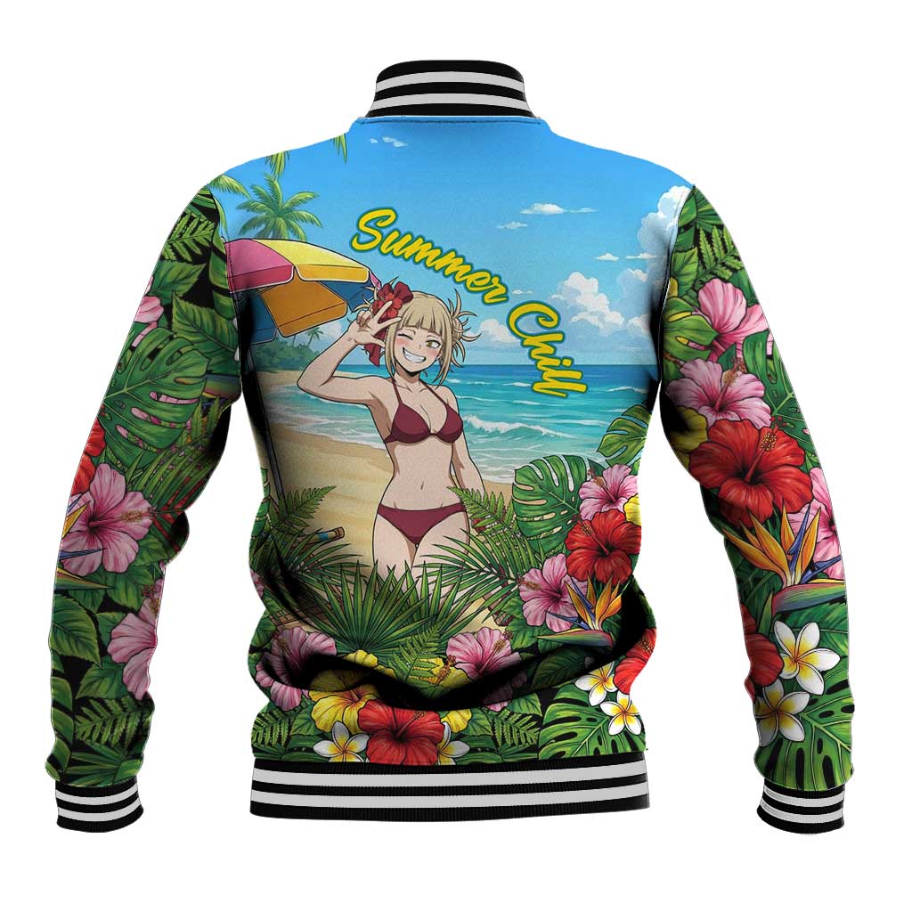Himiko Toga Summer Chill Baseball Jacket Tropical Anime Paradise Art