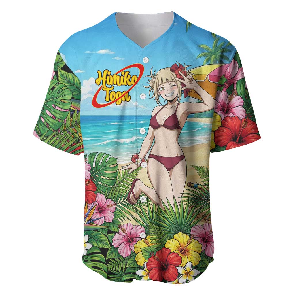 Himiko Toga Summer Chill Baseball Jersey Tropical Anime Paradise Art