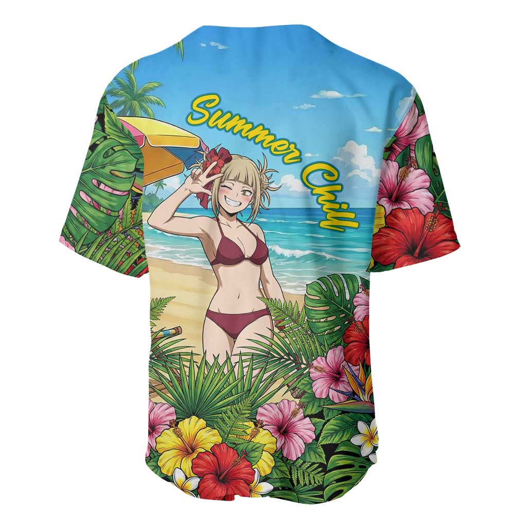 Himiko Toga Summer Chill Baseball Jersey Tropical Anime Paradise Art