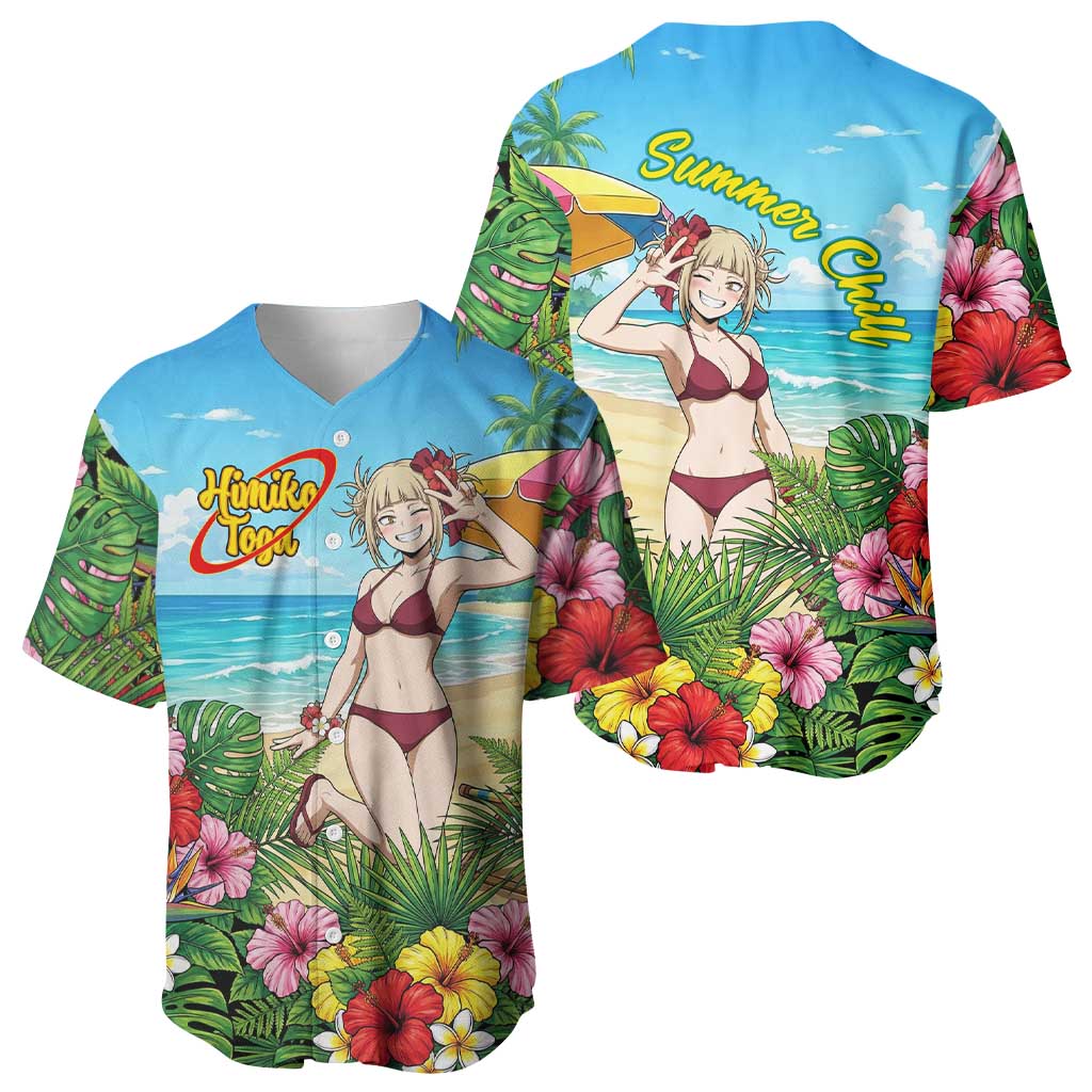 Himiko Toga Summer Chill Baseball Jersey Tropical Anime Paradise Art