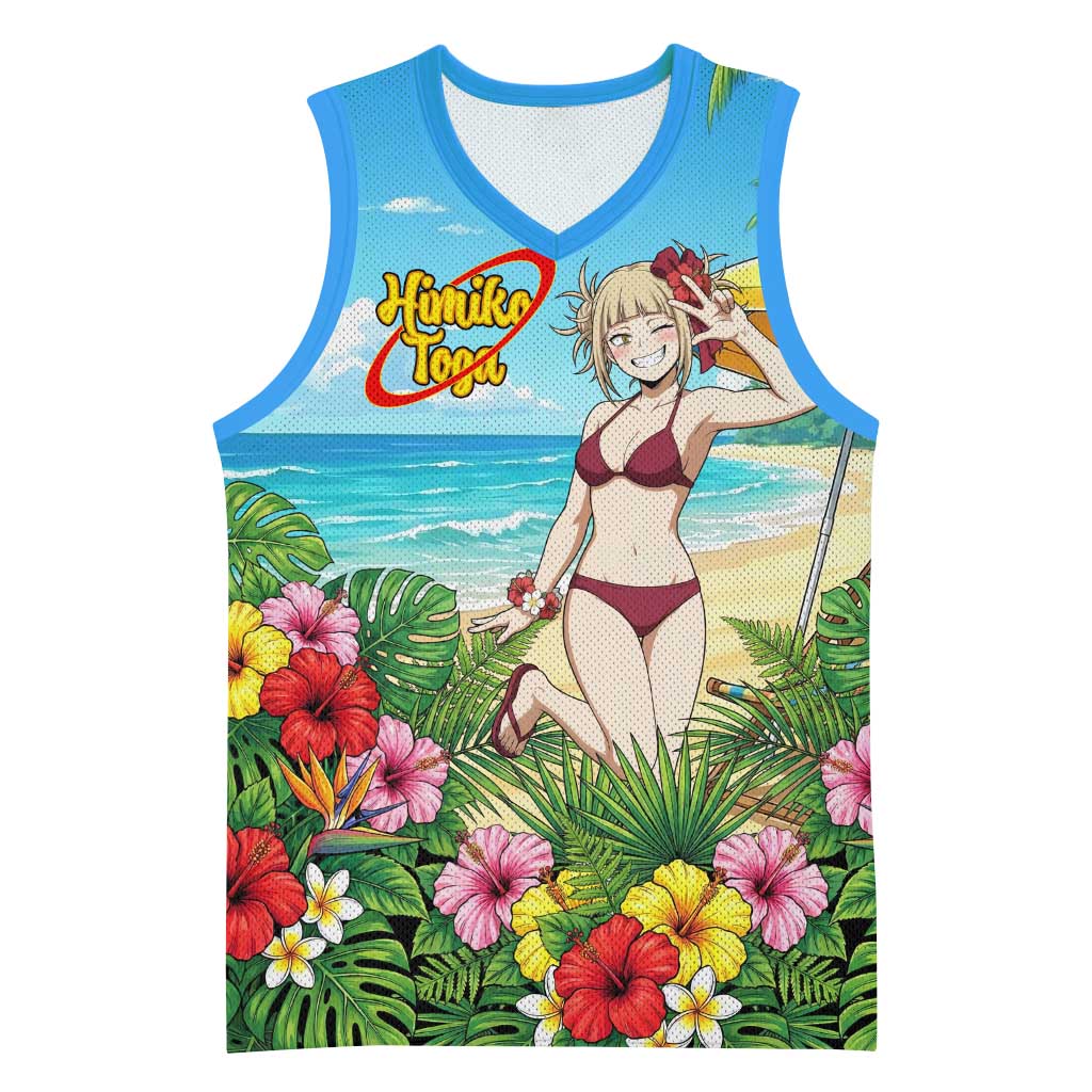 Himiko Toga Summer Chill Basketball Jersey Tropical Anime Paradise Art