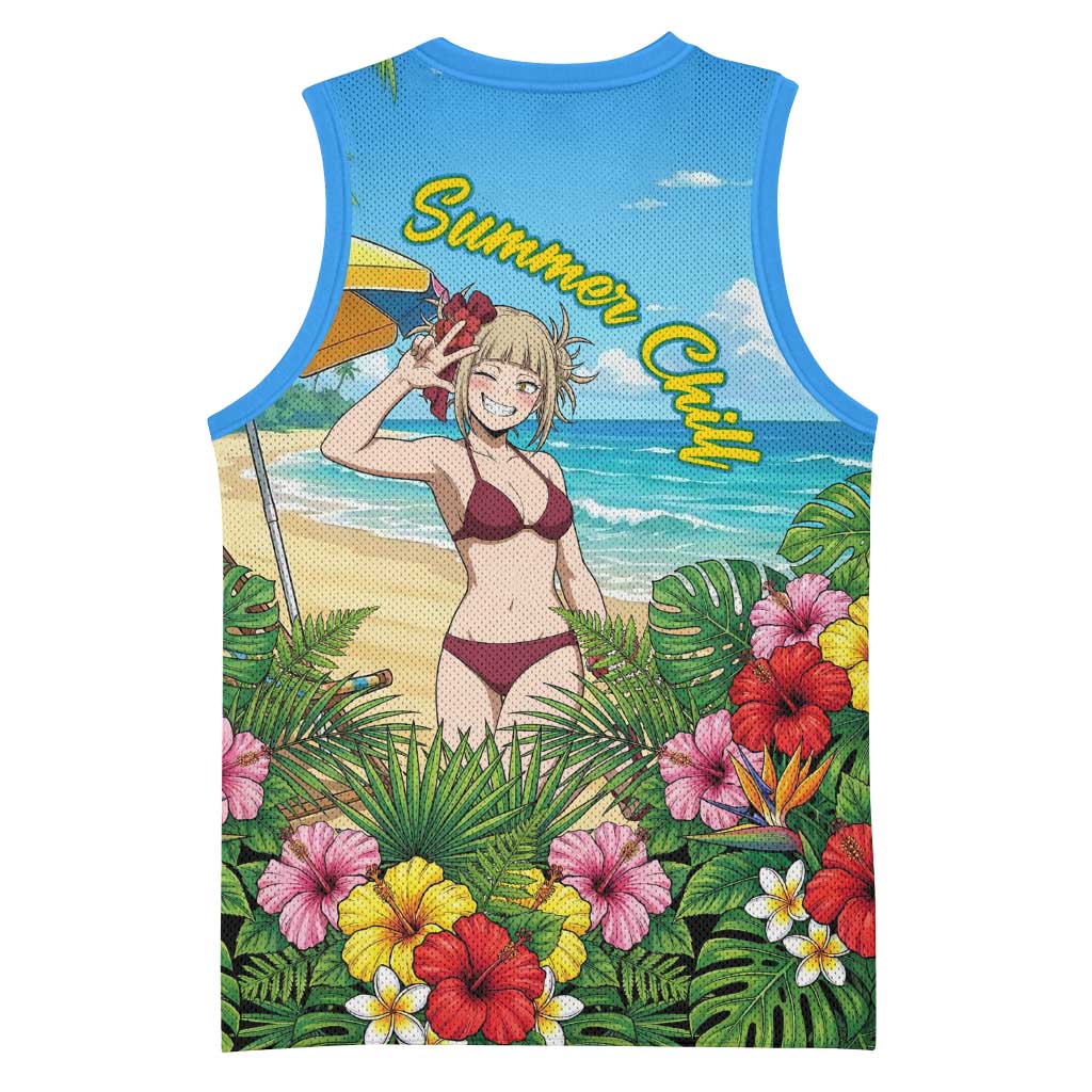 Himiko Toga Summer Chill Basketball Jersey Tropical Anime Paradise Art
