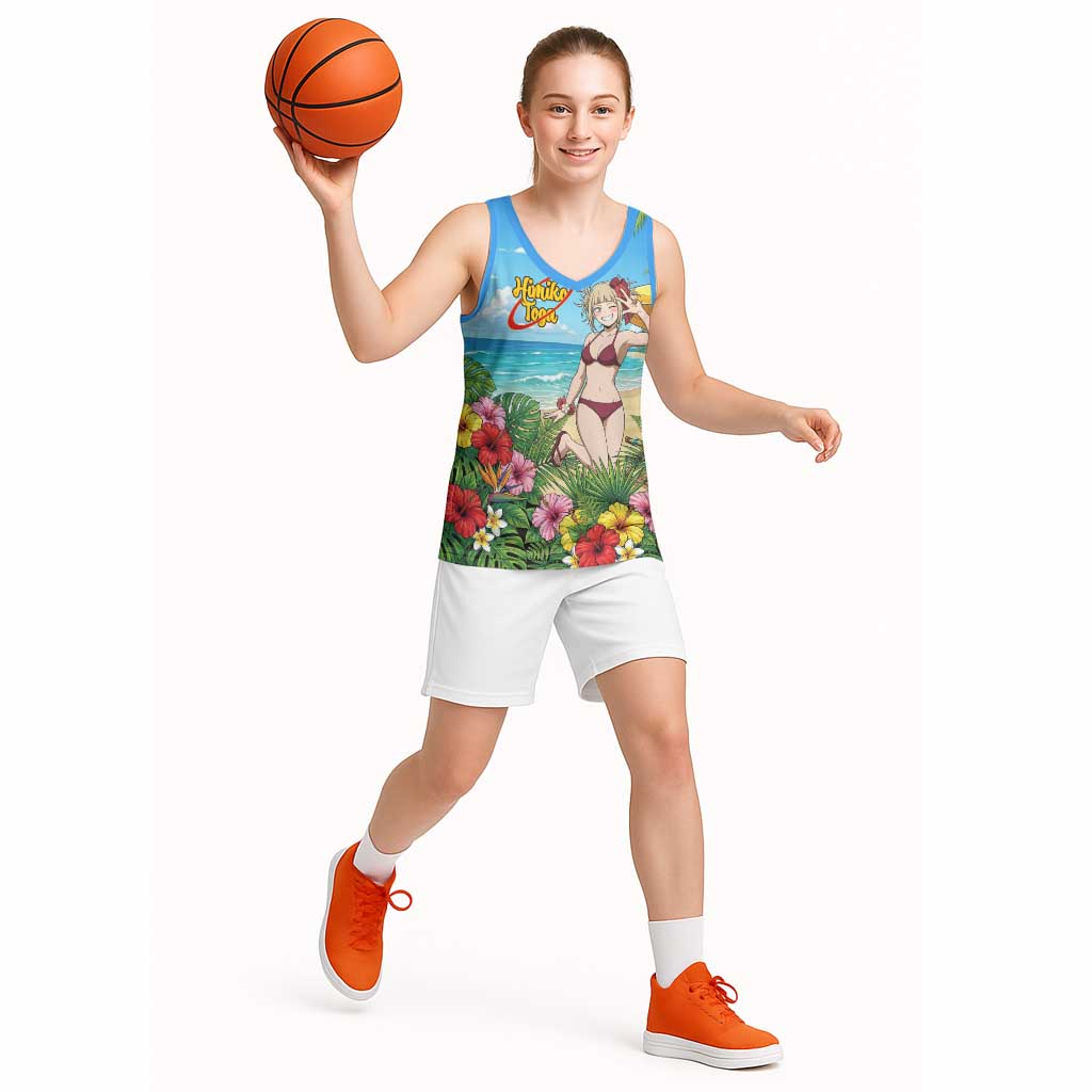 Himiko Toga Summer Chill Basketball Jersey Tropical Anime Paradise Art