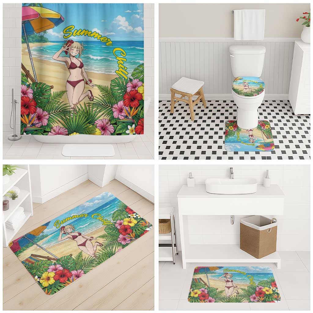 Himiko Toga Summer Chill Bathroom Set Tropical Anime Paradise Art