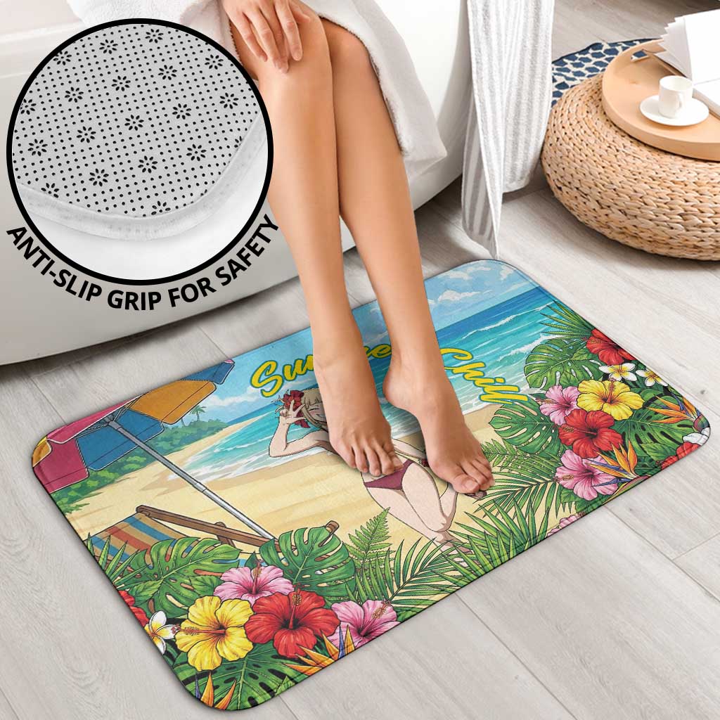 Himiko Toga Summer Chill Bathroom Set Tropical Anime Paradise Art