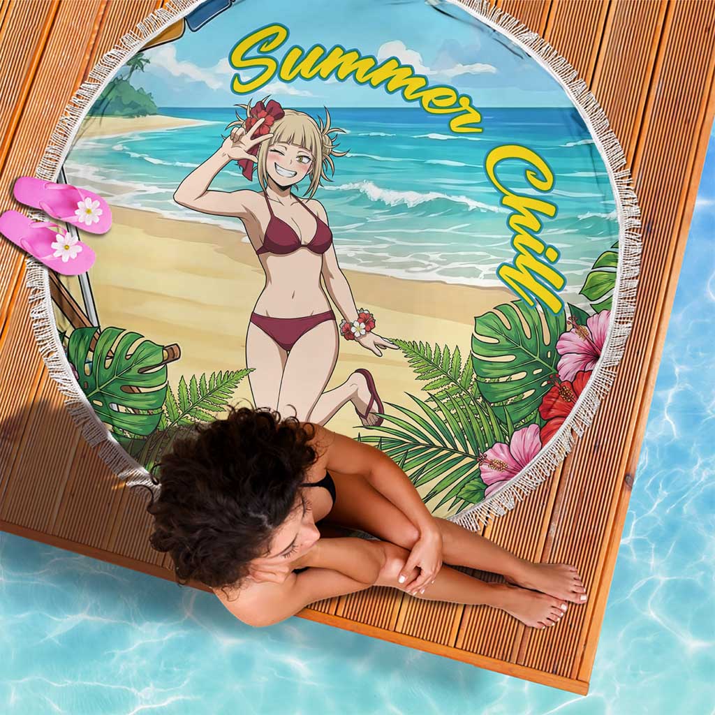 Himiko Toga Summer Chill Beach Blanket Tropical Anime Paradise Art