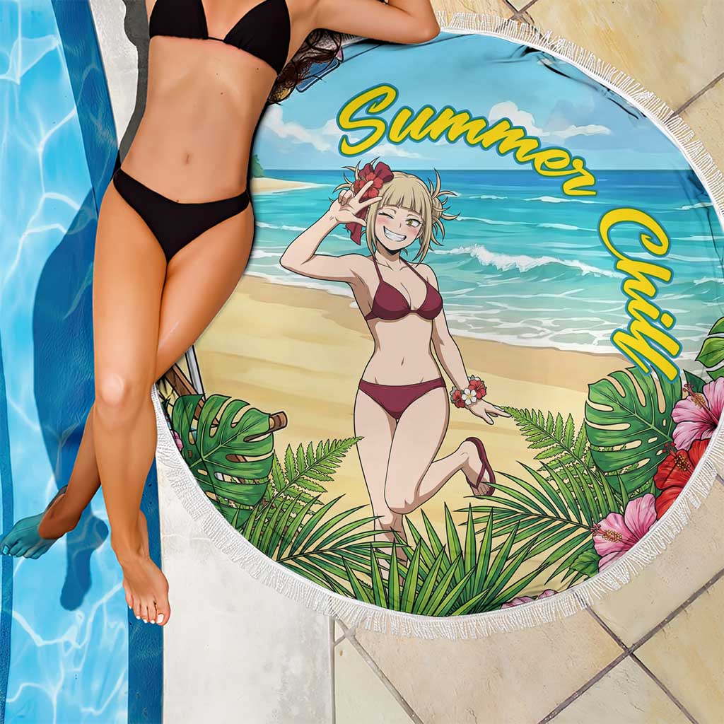 Himiko Toga Summer Chill Beach Blanket Tropical Anime Paradise Art