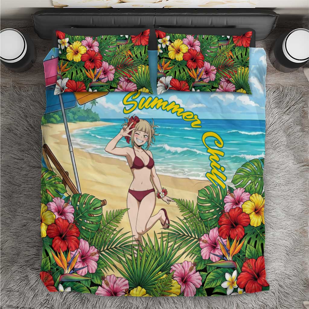 Himiko Toga Summer Chill Bedding Set Tropical Anime Paradise Art