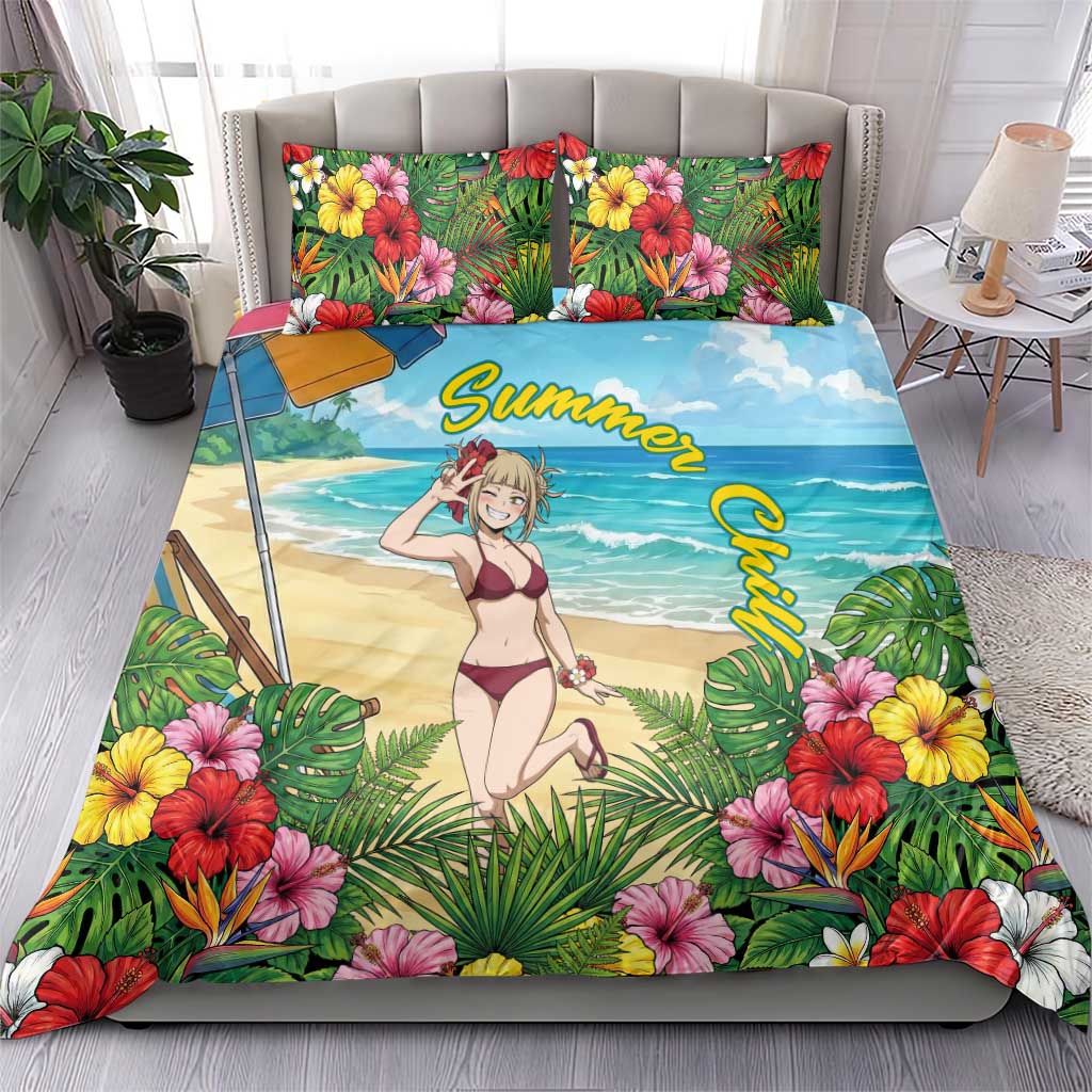 Himiko Toga Summer Chill Bedding Set Tropical Anime Paradise Art