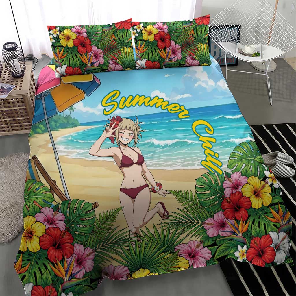 Himiko Toga Summer Chill Bedding Set Tropical Anime Paradise Art