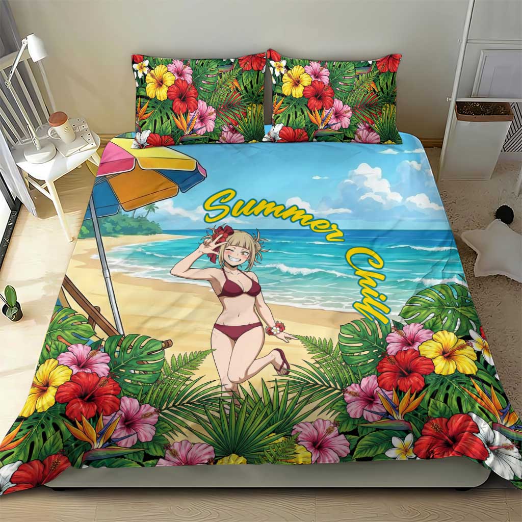 Himiko Toga Summer Chill Bedding Set Tropical Anime Paradise Art