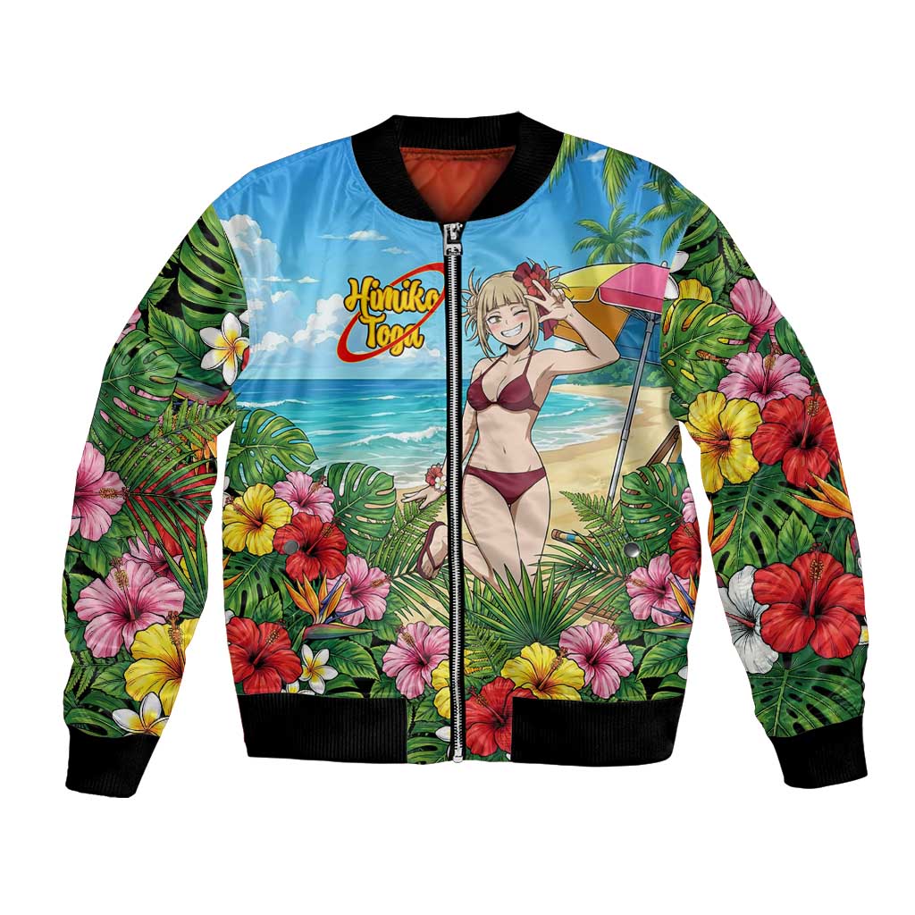 Himiko Toga Summer Chill Bomber Jacket Tropical Anime Paradise Art