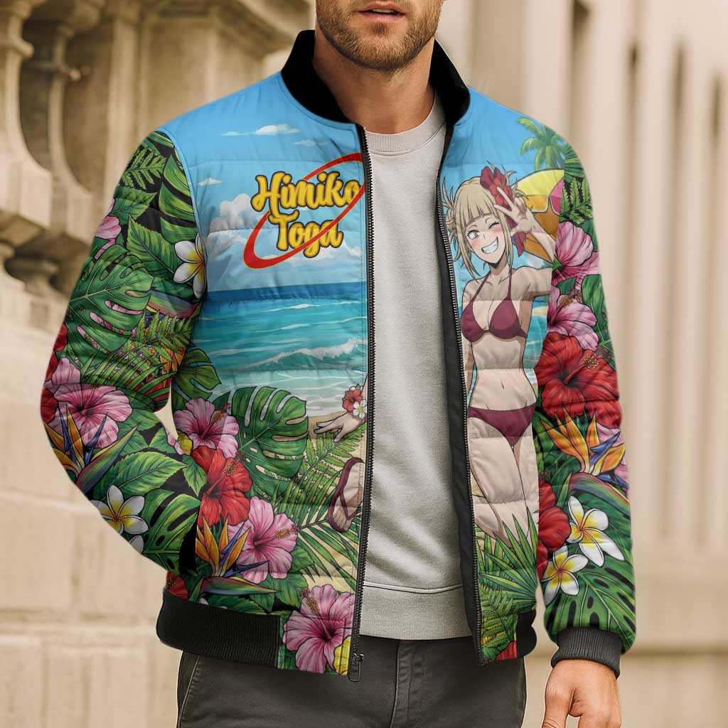 Himiko Toga Summer Chill Bomber Puffer Jacket Tropical Anime Paradise Art