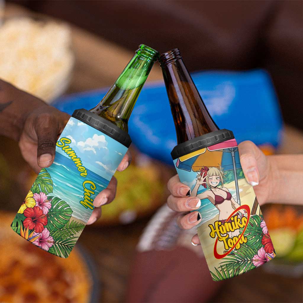 Himiko Toga Summer Chill 4 in 1 Can Cooler Tumbler Tropical Anime Paradise Art