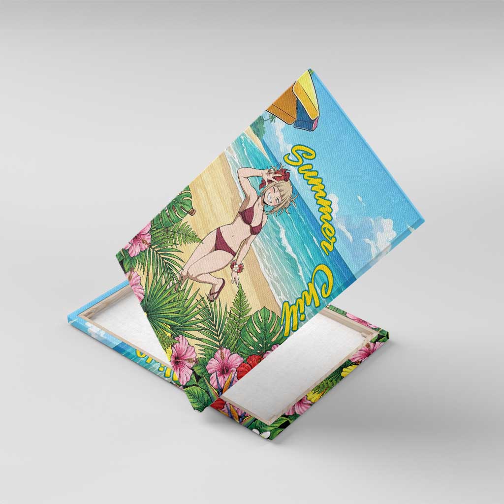 Himiko Toga Summer Chill Canvas Wall Art Tropical Anime Paradise Art