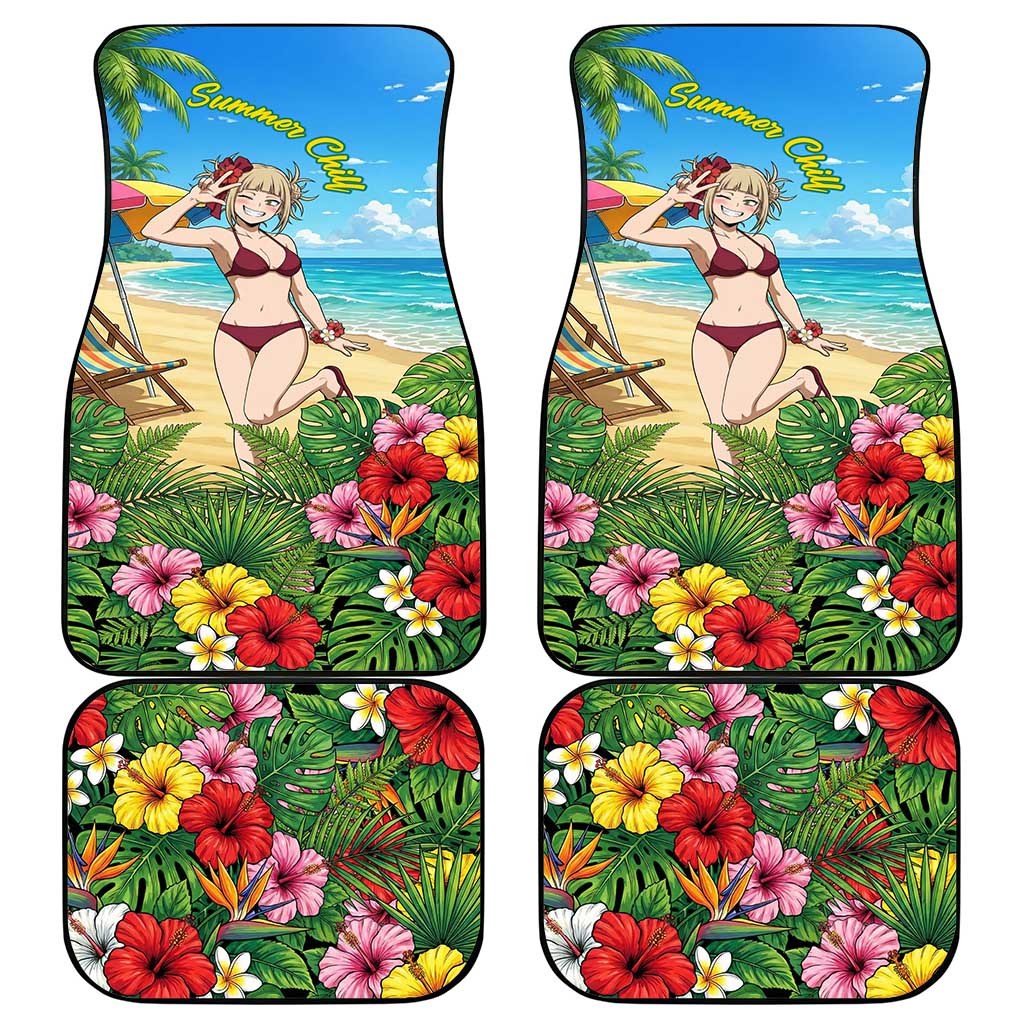 Himiko Toga Summer Chill Car Mats Tropical Anime Paradise Art