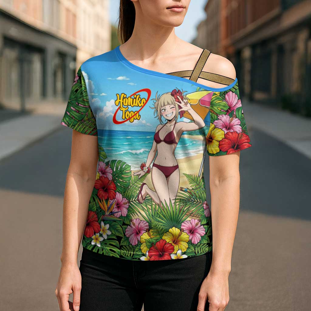 Himiko Toga Summer Chill Cross Shoulder Shirt Tropical Anime Paradise Art