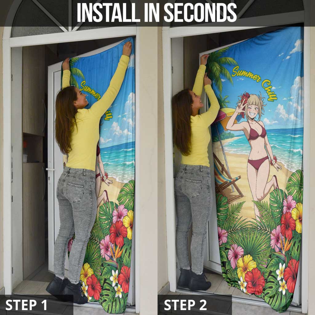 Himiko Toga Summer Chill Door Cover Tropical Anime Paradise Art
