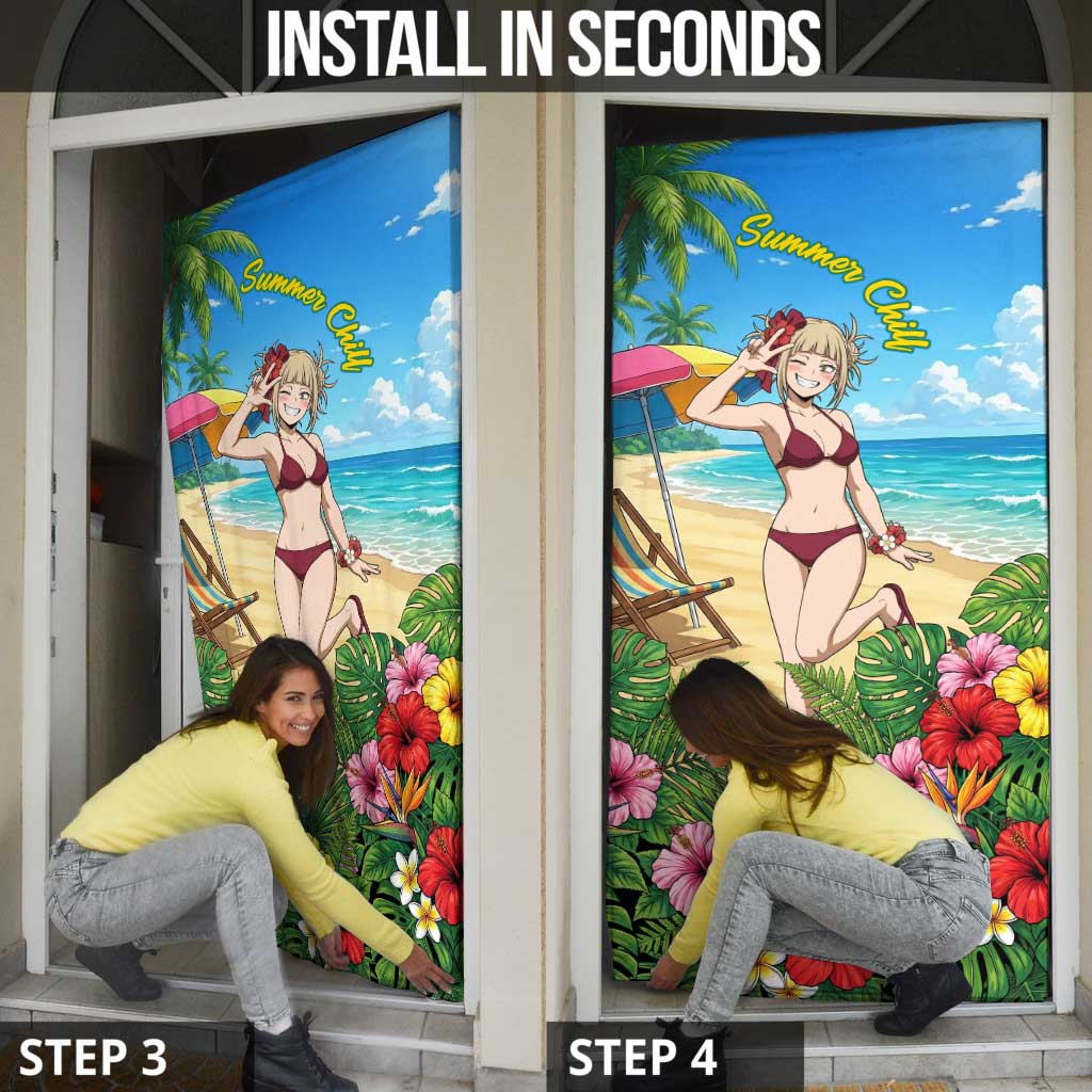 Himiko Toga Summer Chill Door Cover Tropical Anime Paradise Art