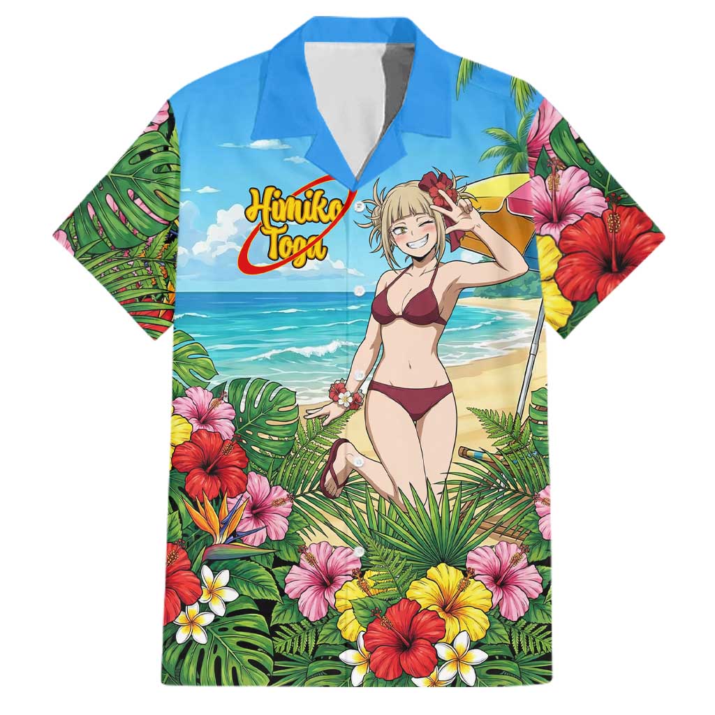 Himiko Toga Summer Chill Family Matching Long Sleeve Bodycon Dress and Hawaiian Shirt Tropical Anime Paradise Art