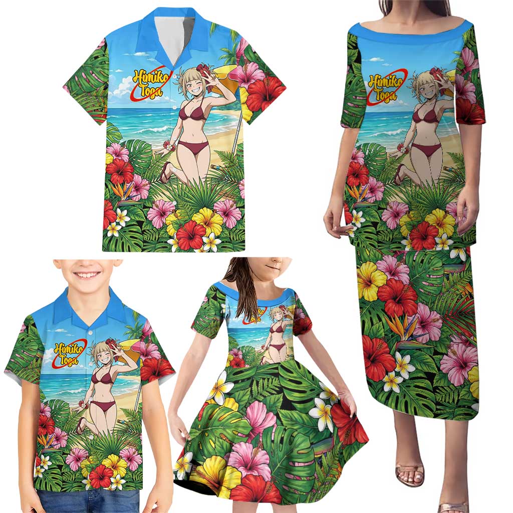 Himiko Toga Summer Chill Family Matching Puletasi and Hawaiian Shirt Tropical Anime Paradise Art