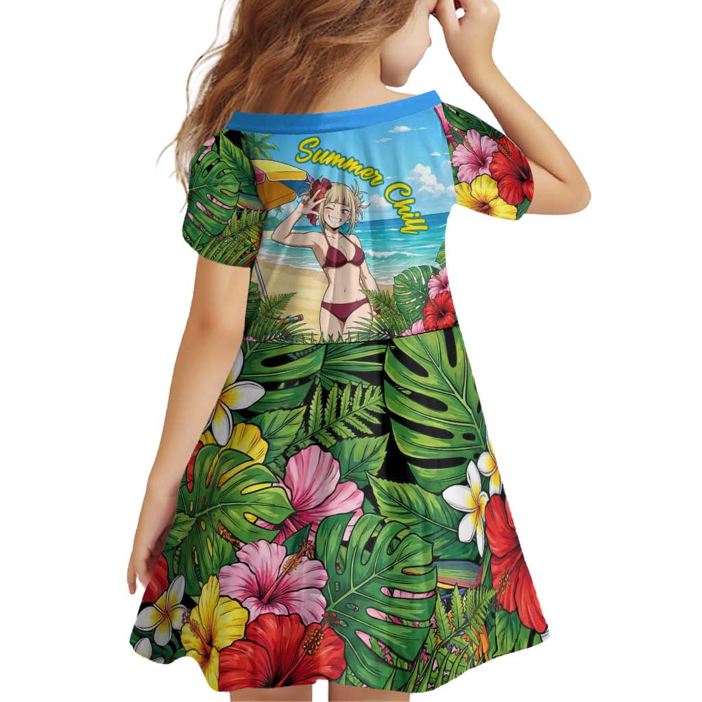 Himiko Toga Summer Chill Family Matching Summer Maxi Dress and Hawaiian Shirt Tropical Anime Paradise Art