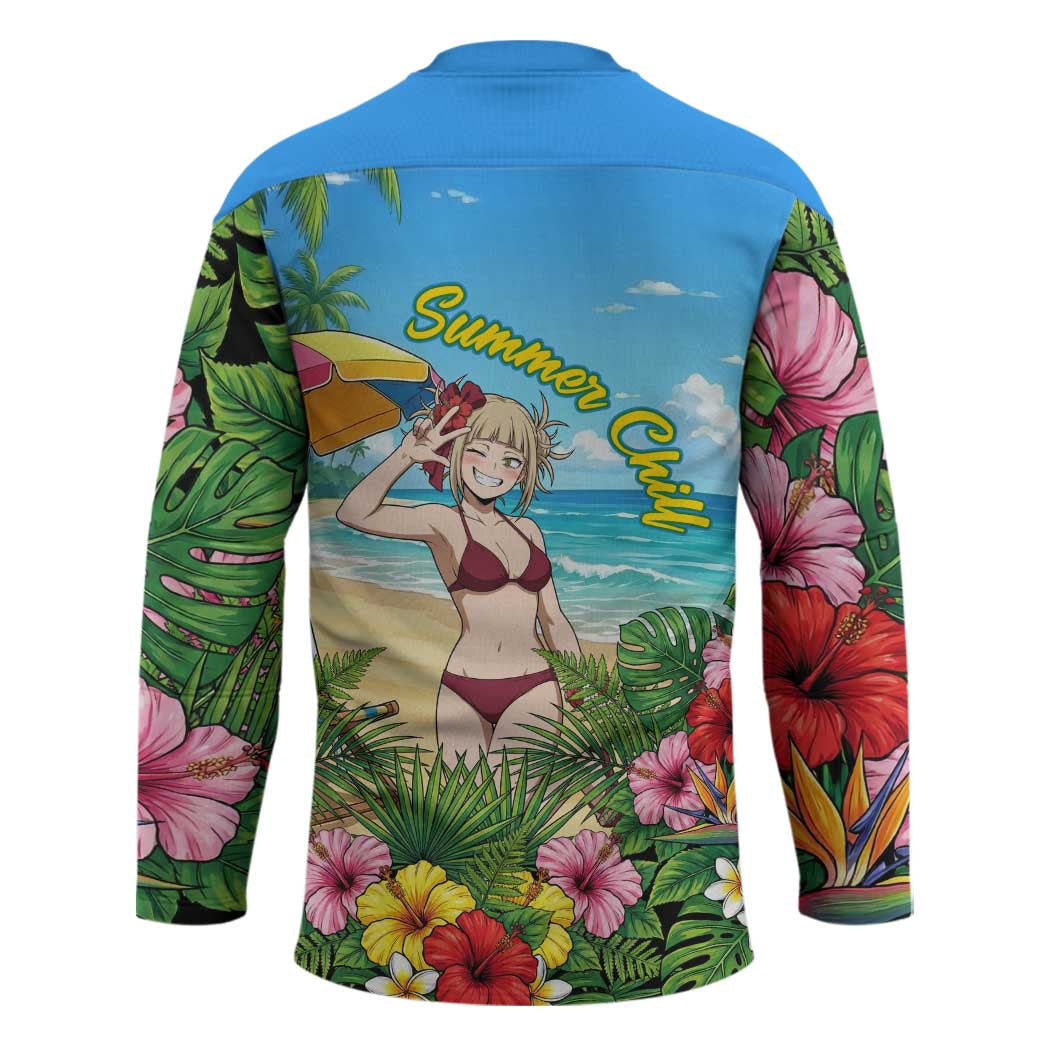 Himiko Toga Summer Chill Hockey Jersey Tropical Anime Paradise Art
