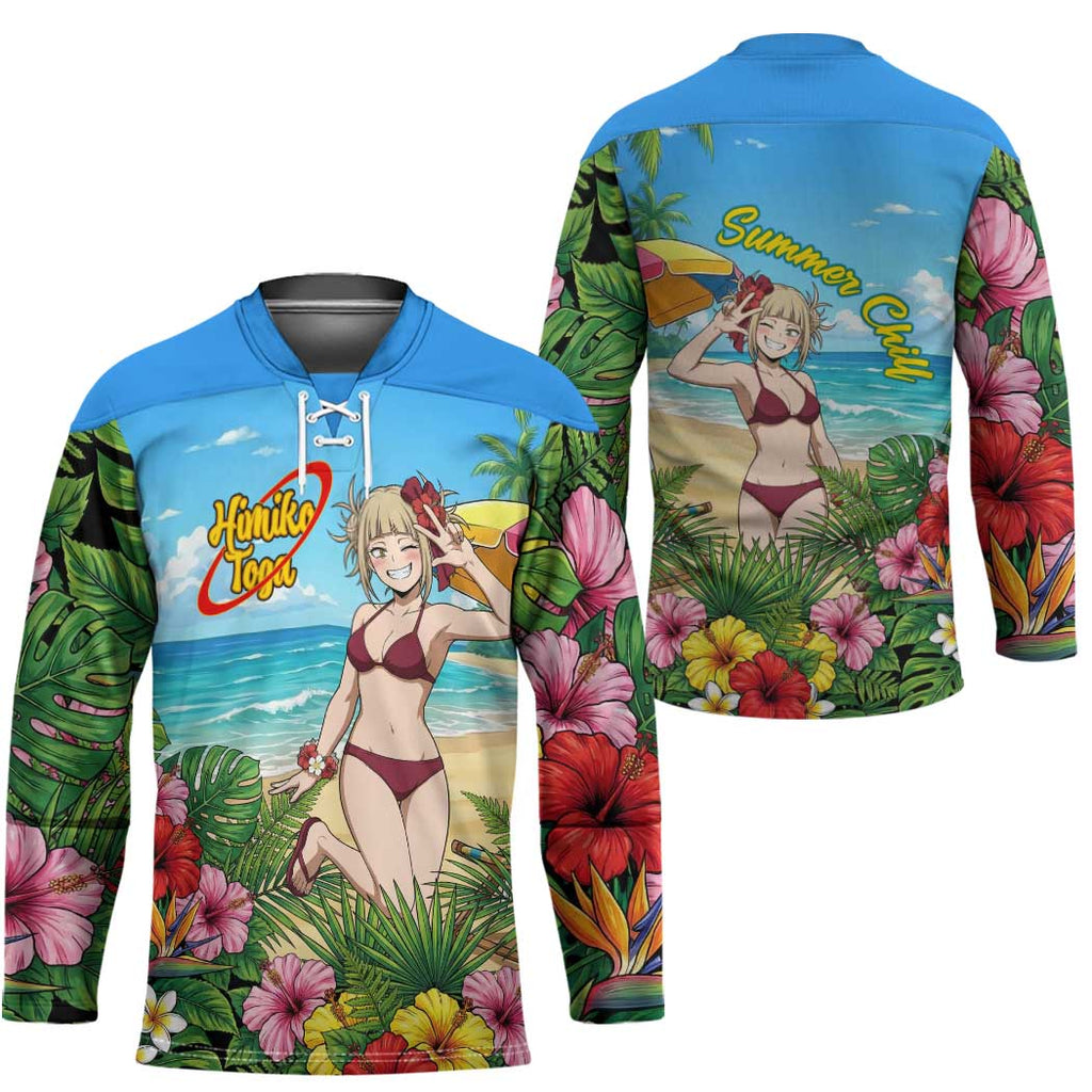 Himiko Toga Summer Chill Hockey Jersey Tropical Anime Paradise Art