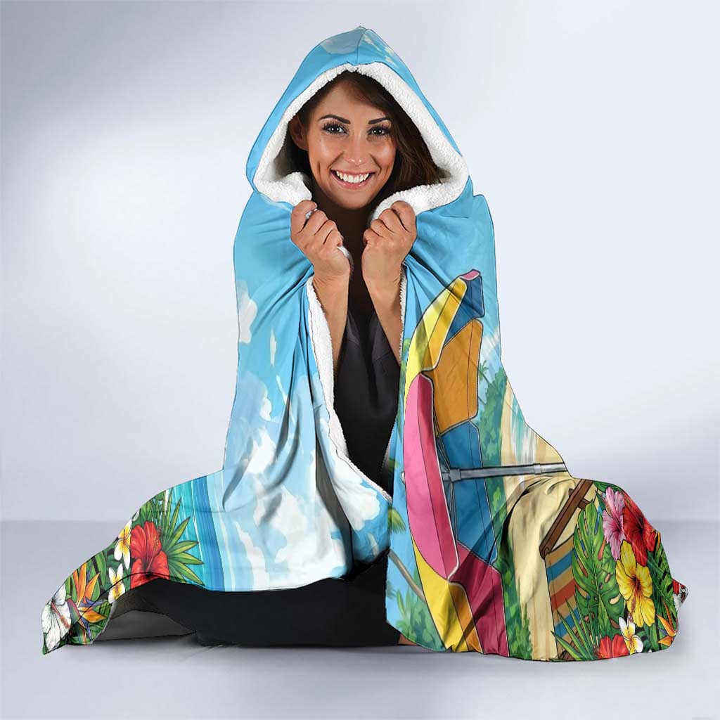 Himiko Toga Summer Chill Hooded Blanket Tropical Anime Paradise Art