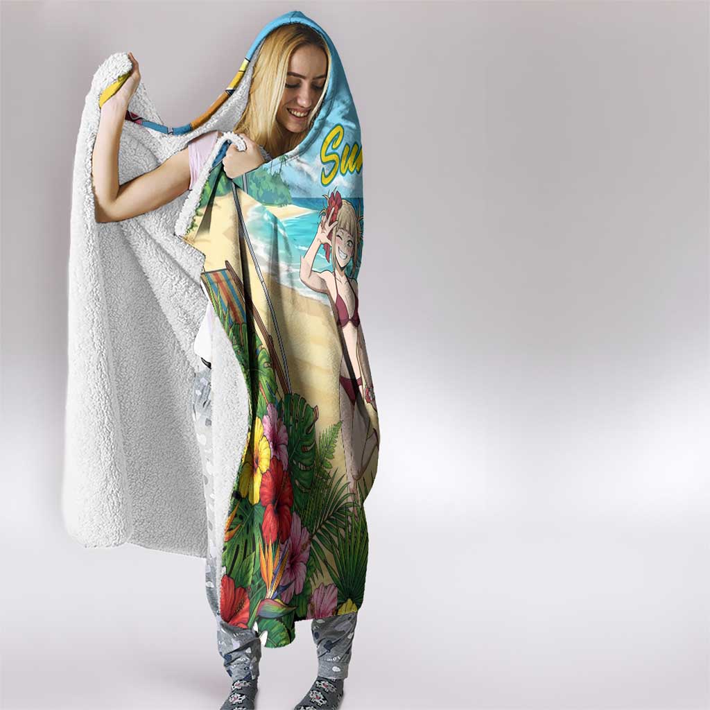 Himiko Toga Summer Chill Hooded Blanket Tropical Anime Paradise Art