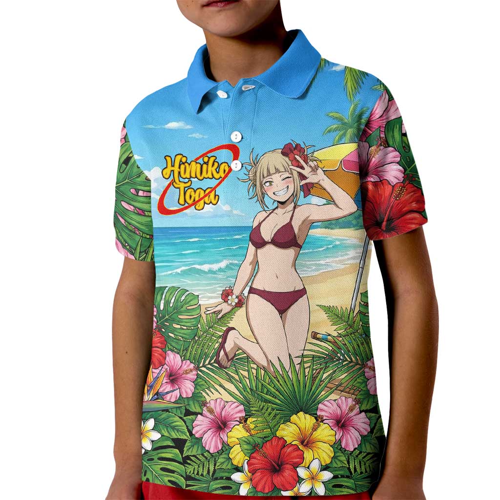 Himiko Toga Summer Chill Kid Polo Shirt Tropical Anime Paradise Art