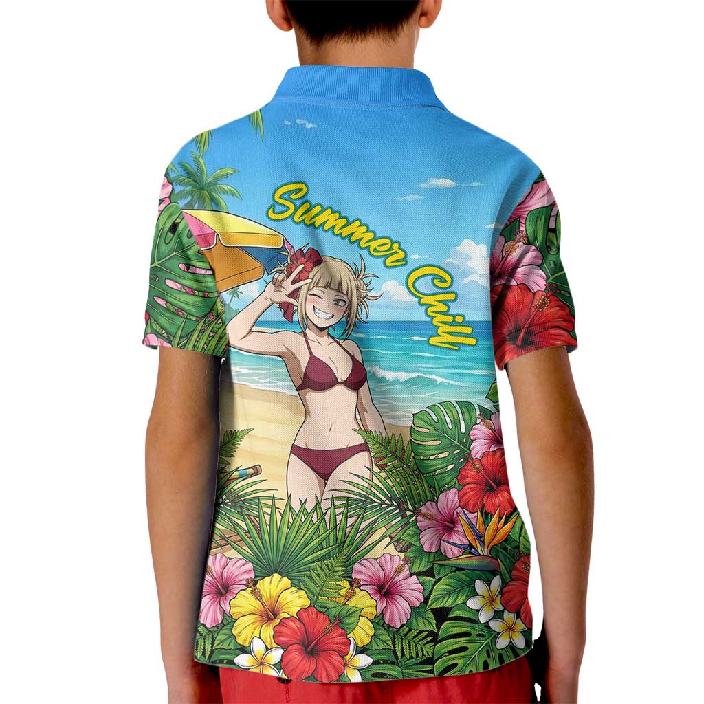 Himiko Toga Summer Chill Kid Polo Shirt Tropical Anime Paradise Art