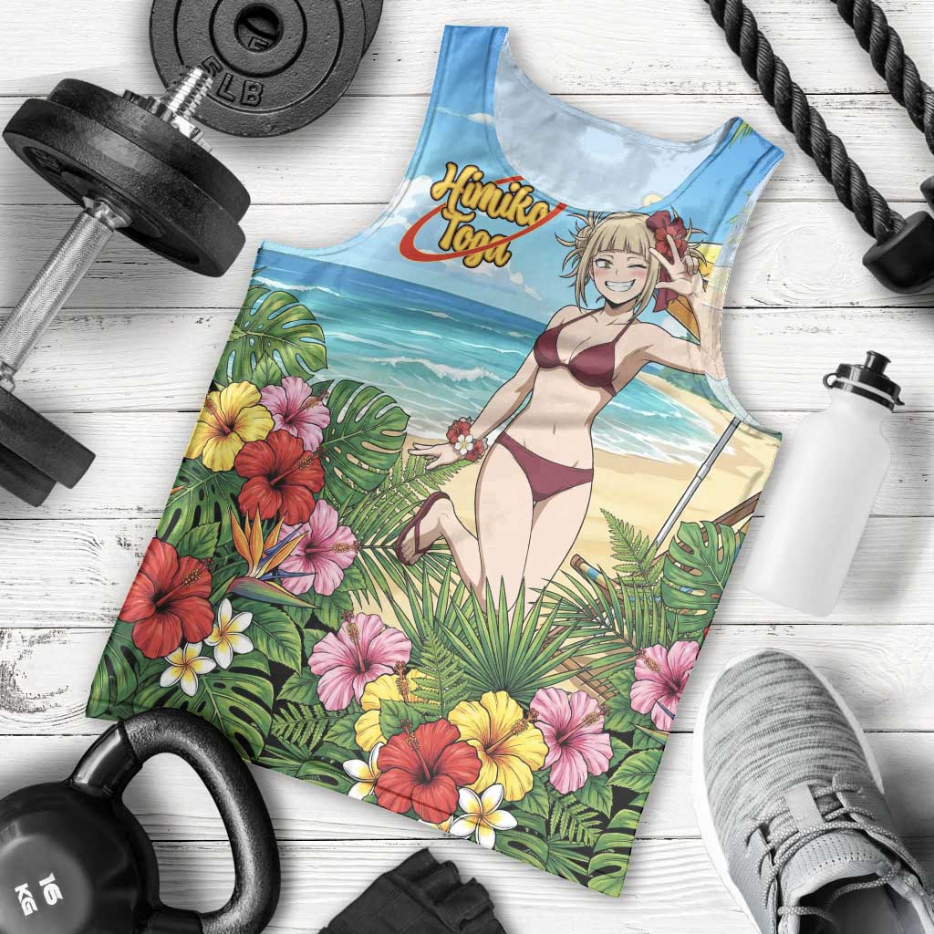 Himiko Toga Summer Chill Men Tank Top Tropical Anime Paradise Art