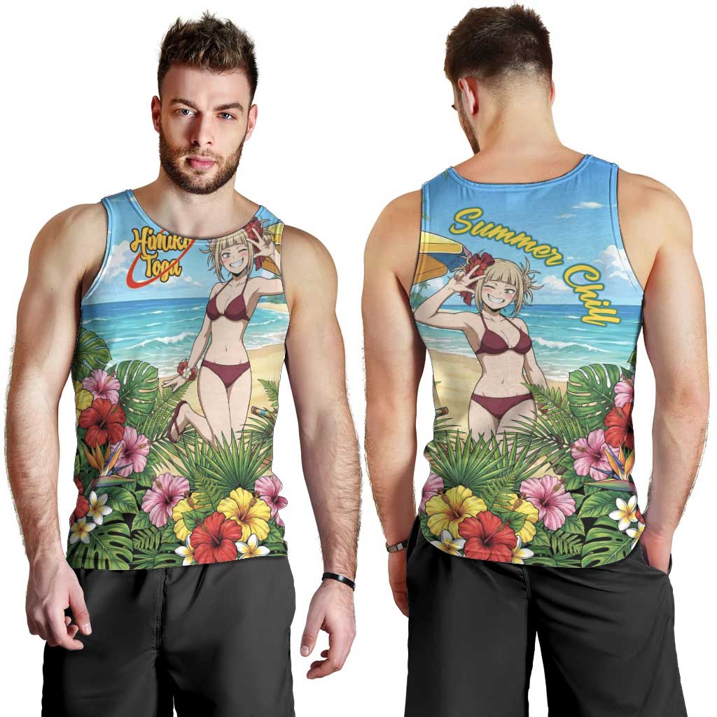 Himiko Toga Summer Chill Men Tank Top Tropical Anime Paradise Art
