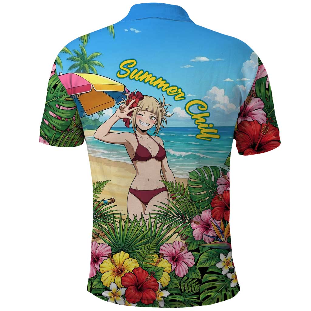 Himiko Toga Summer Chill Polo Shirt Tropical Anime Paradise Art