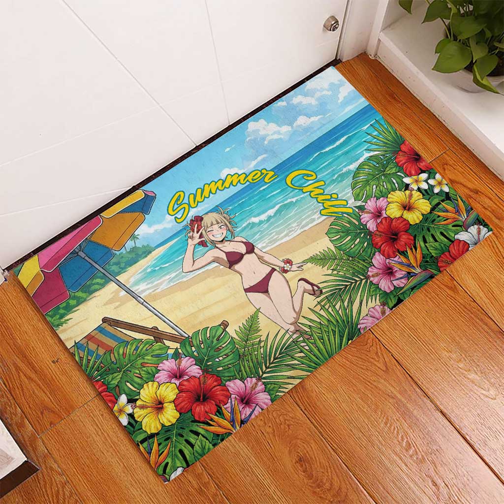 Himiko Toga Summer Chill Rubber Doormat Tropical Anime Paradise Art