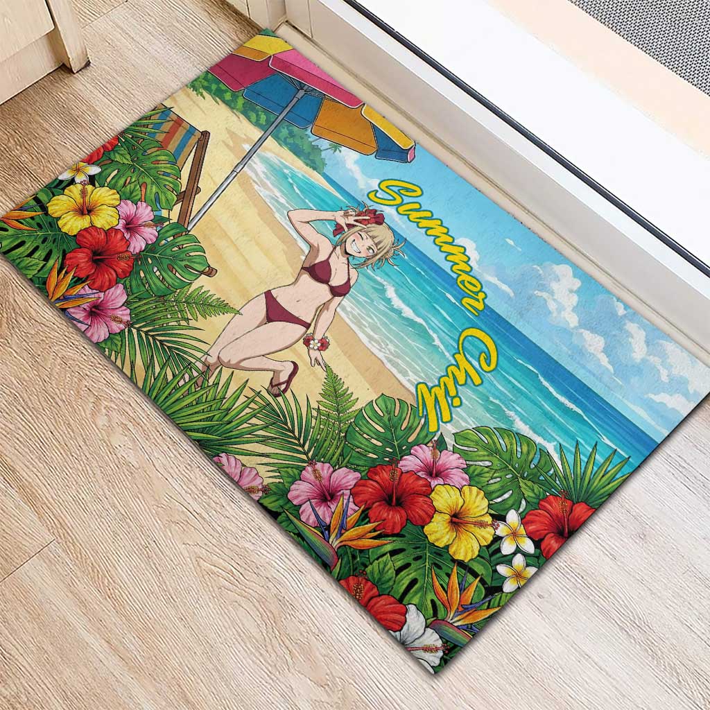 Himiko Toga Summer Chill Rubber Doormat Tropical Anime Paradise Art