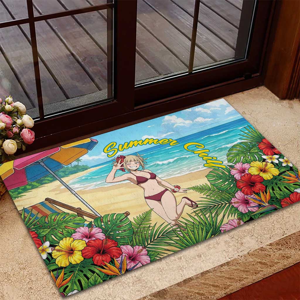 Himiko Toga Summer Chill Rubber Doormat Tropical Anime Paradise Art