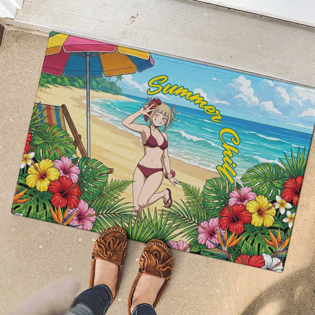 Himiko Toga Summer Chill Rubber Doormat Tropical Anime Paradise Art