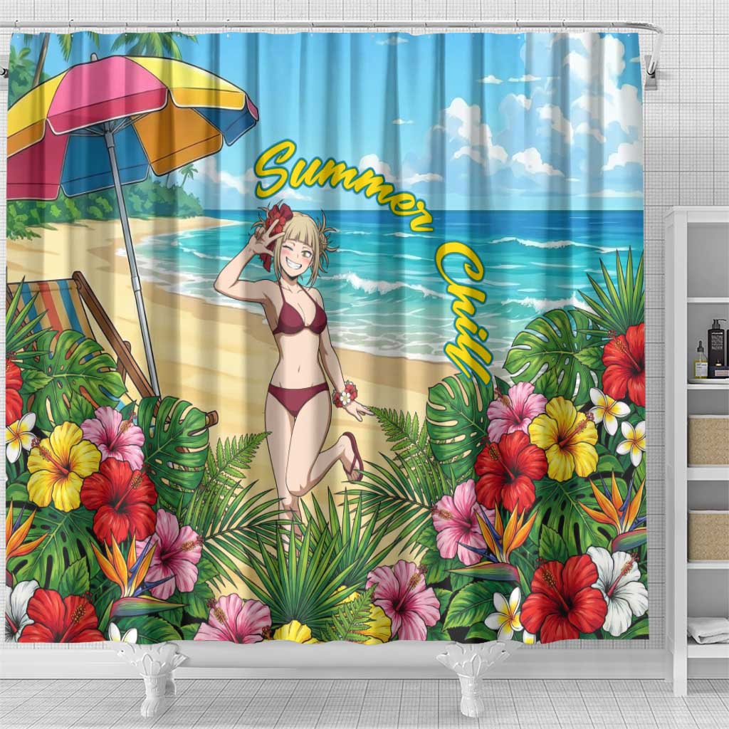 Himiko Toga Summer Chill Shower Curtain Tropical Anime Paradise Art