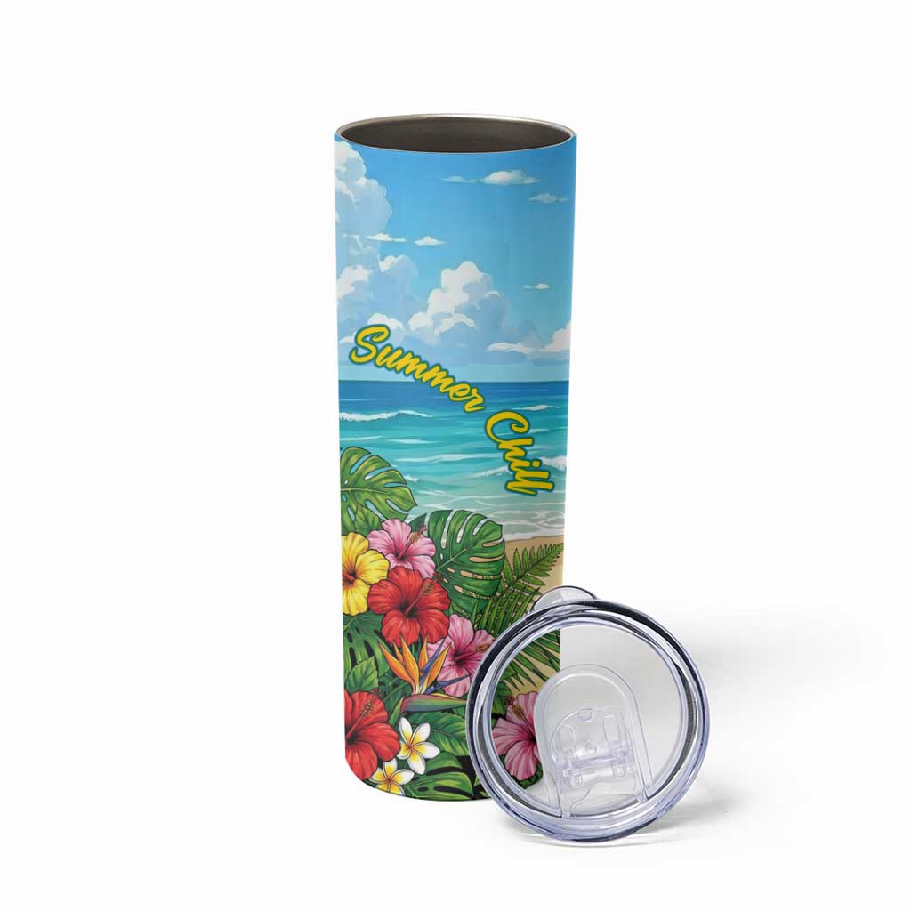 Himiko Toga Summer Chill Skinny Tumbler Tropical Anime Paradise Art