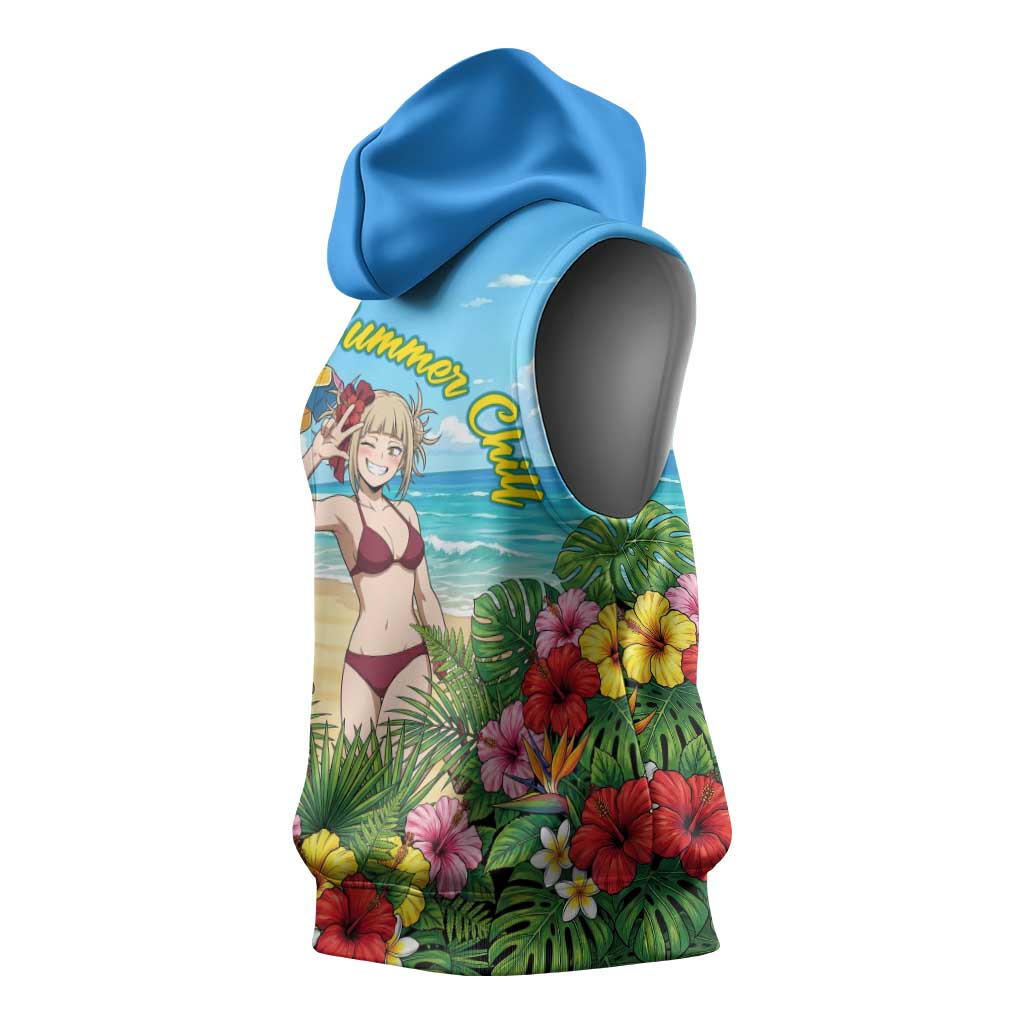Himiko Toga Summer Chill Sleeveless Hoodie Tropical Anime Paradise Art