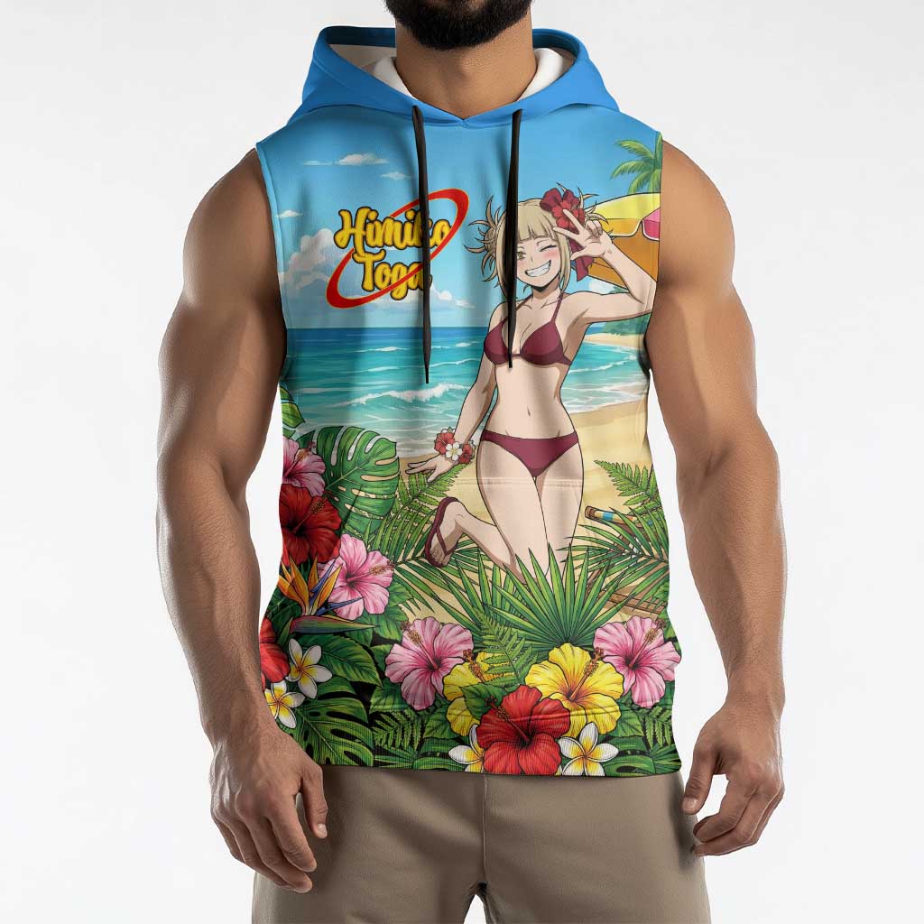 Himiko Toga Summer Chill Sleeveless Hoodie Tropical Anime Paradise Art