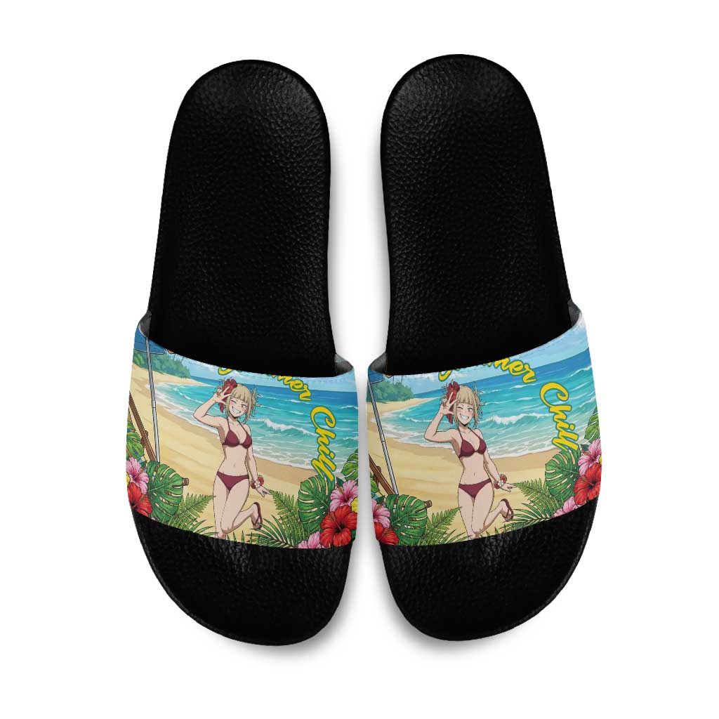 Himiko Toga Summer Chill Slide Sandals Tropical Anime Paradise Art